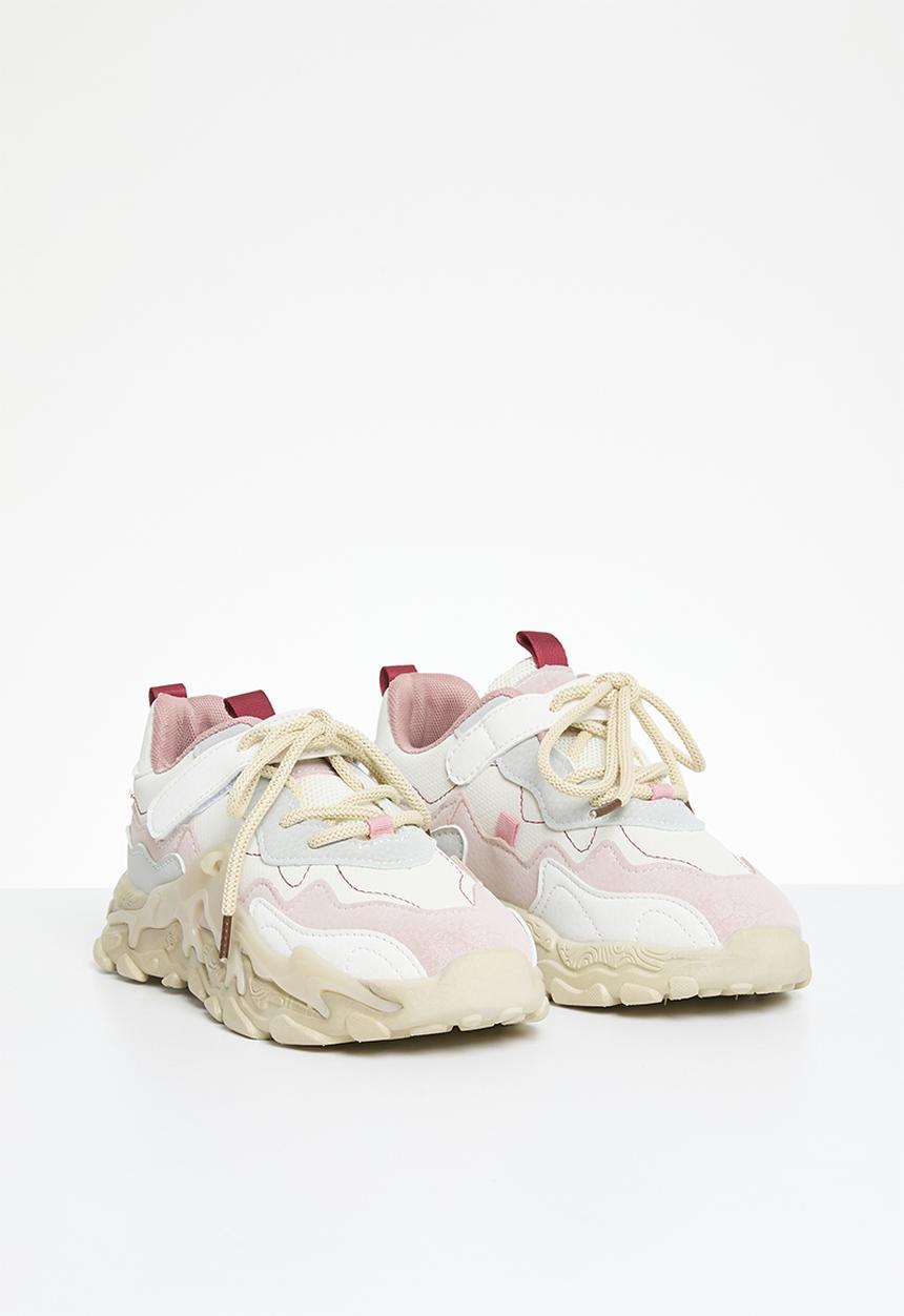 Pop Candy - Lace & adjustable strap chunky sneaker - pink