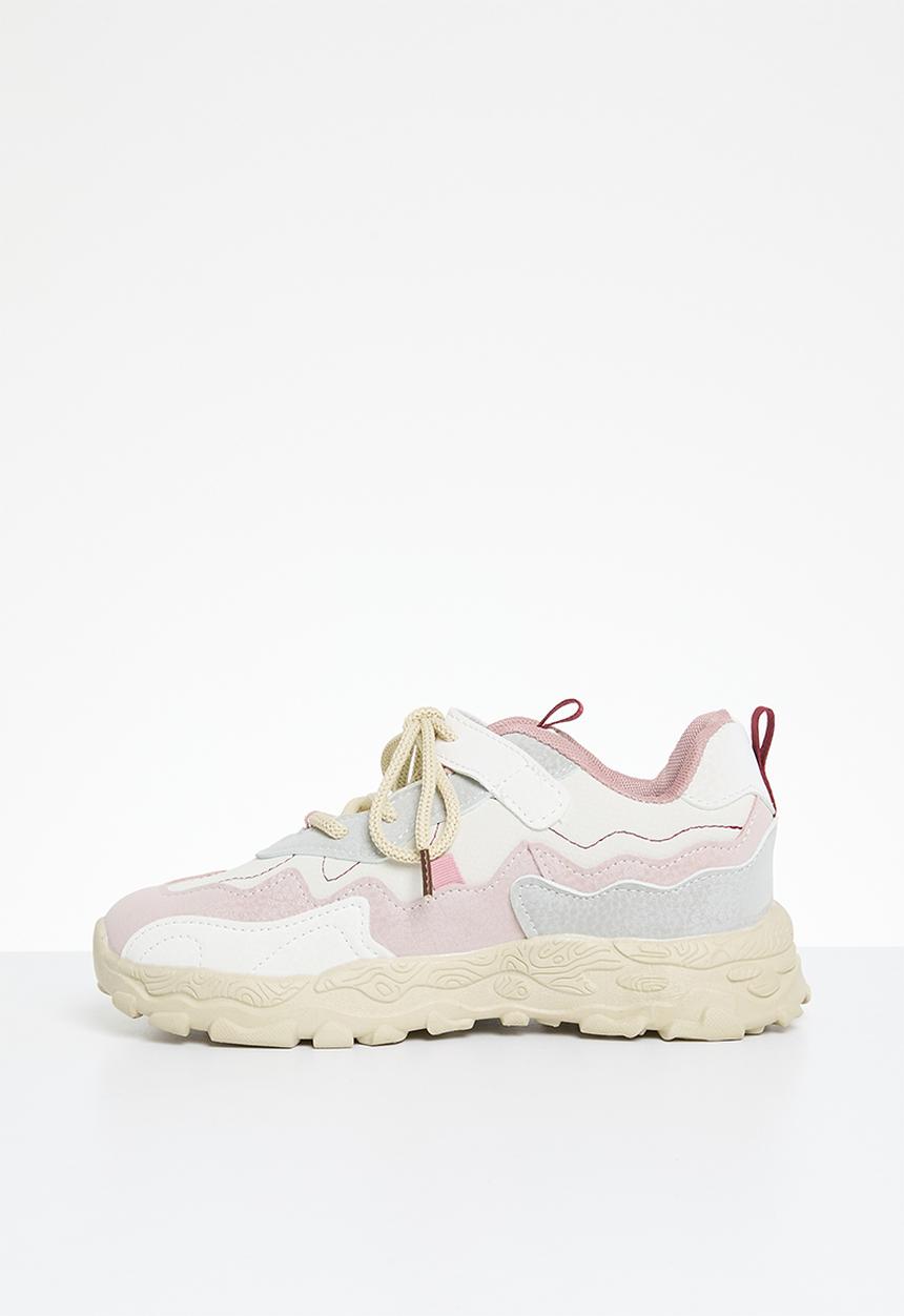 Pop Candy - Lace & adjustable strap chunky sneaker - pink