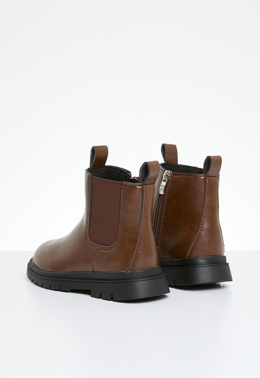Pop Candy - Zip up Gusset boot - brown