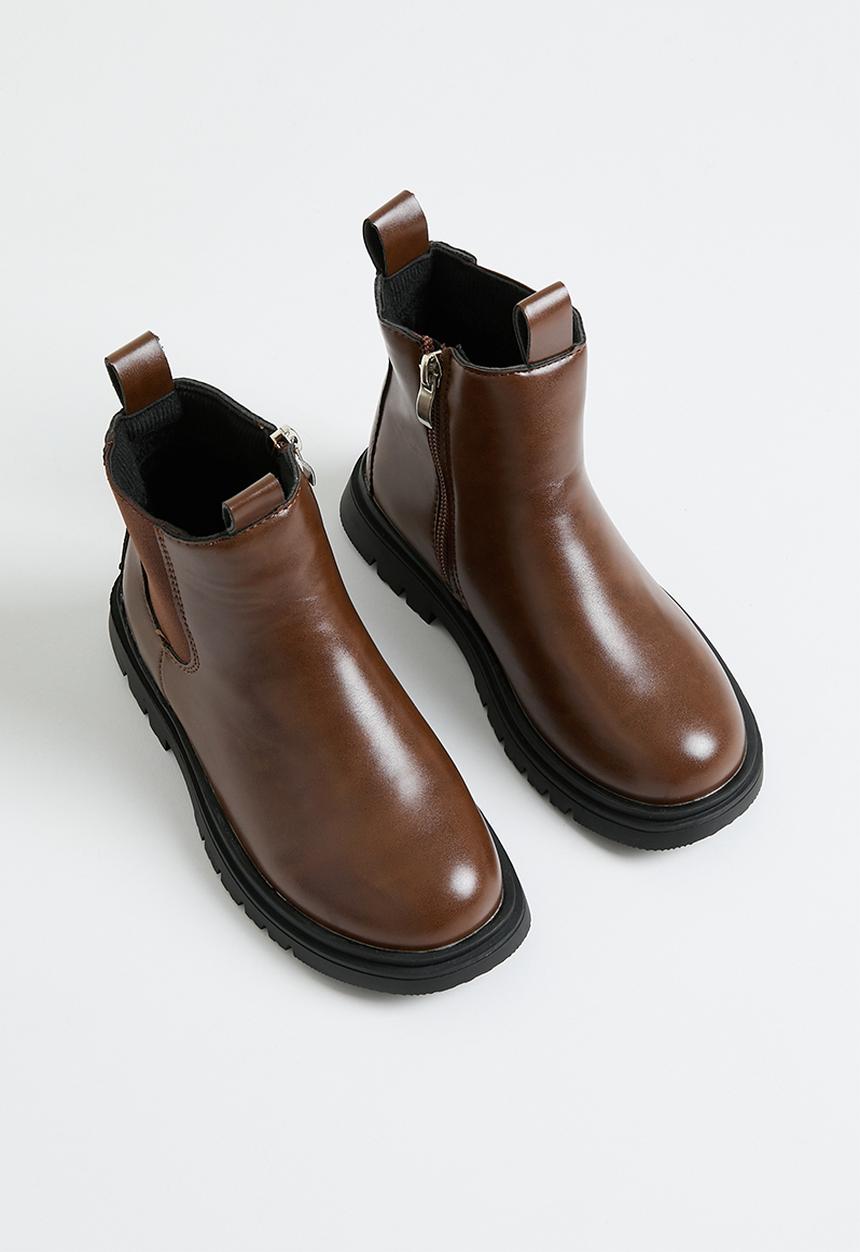 Pop Candy - Zip up Gusset boot - brown