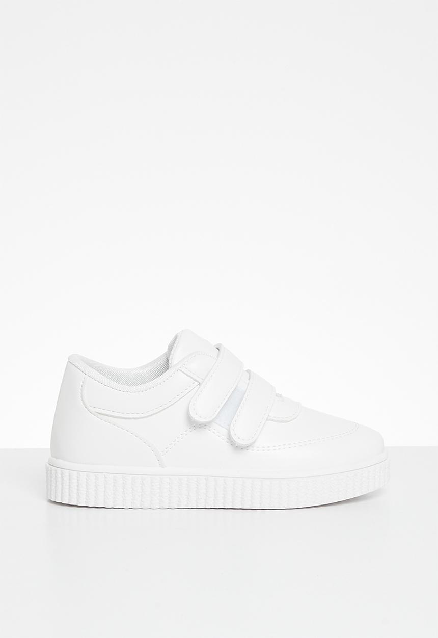 Pop Candy - Twin velcro strap sneaker - white