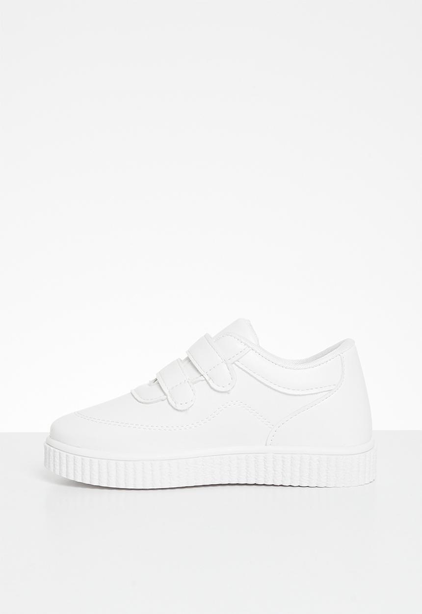 Pop Candy - Twin velcro strap sneaker - white