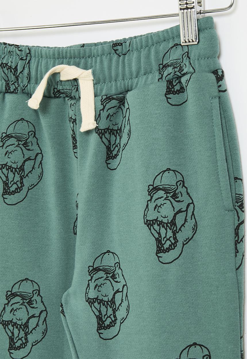Cotton On - Marlo trackpant - turtle green & dino cap yardage
