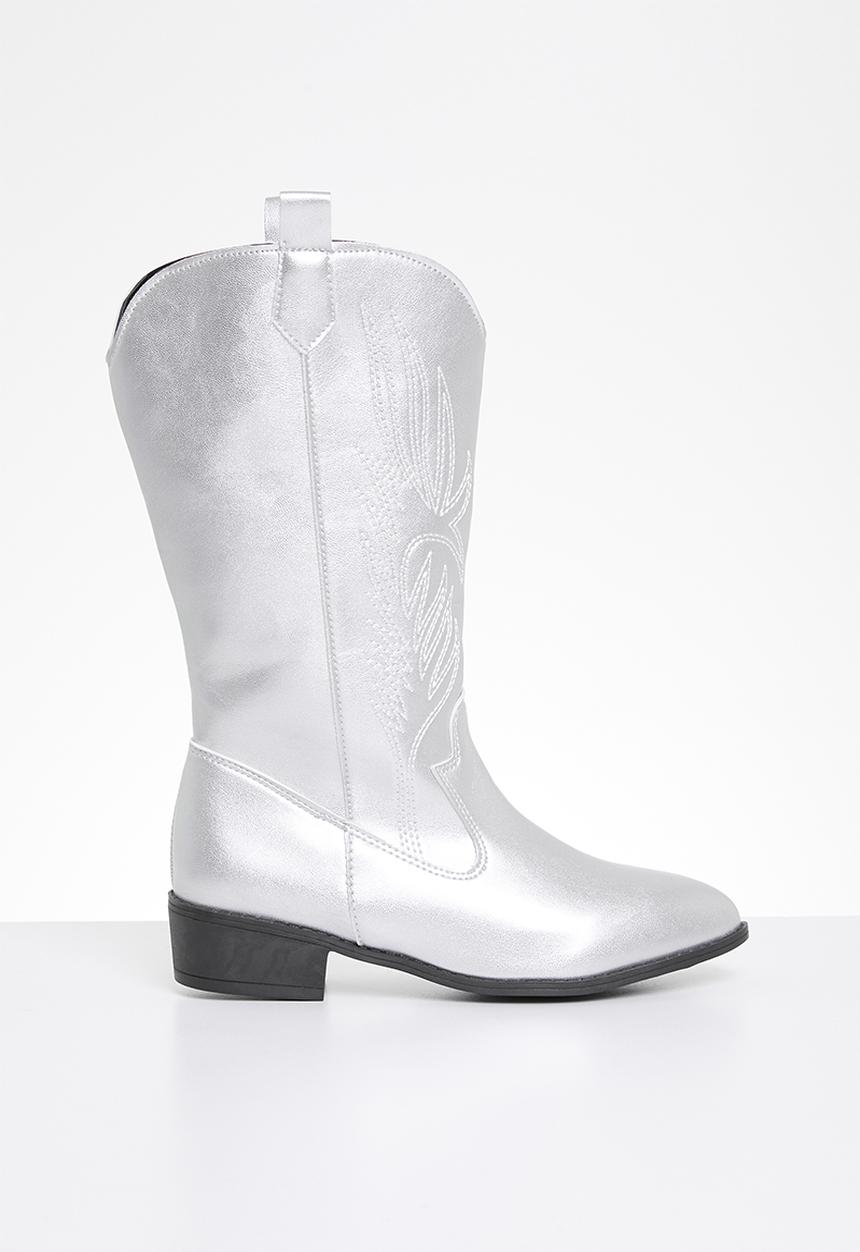 Pop Candy - Cowboy boots - silver