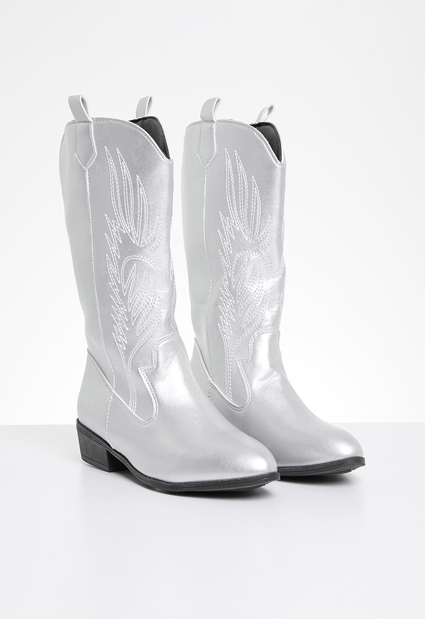 Pop Candy - Cowboy boots - silver