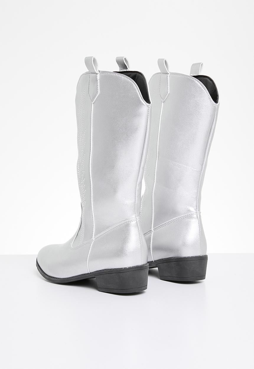 Pop Candy - Cowboy boots - silver