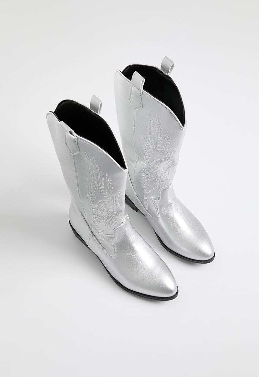 Pop Candy - Cowboy boots - silver
