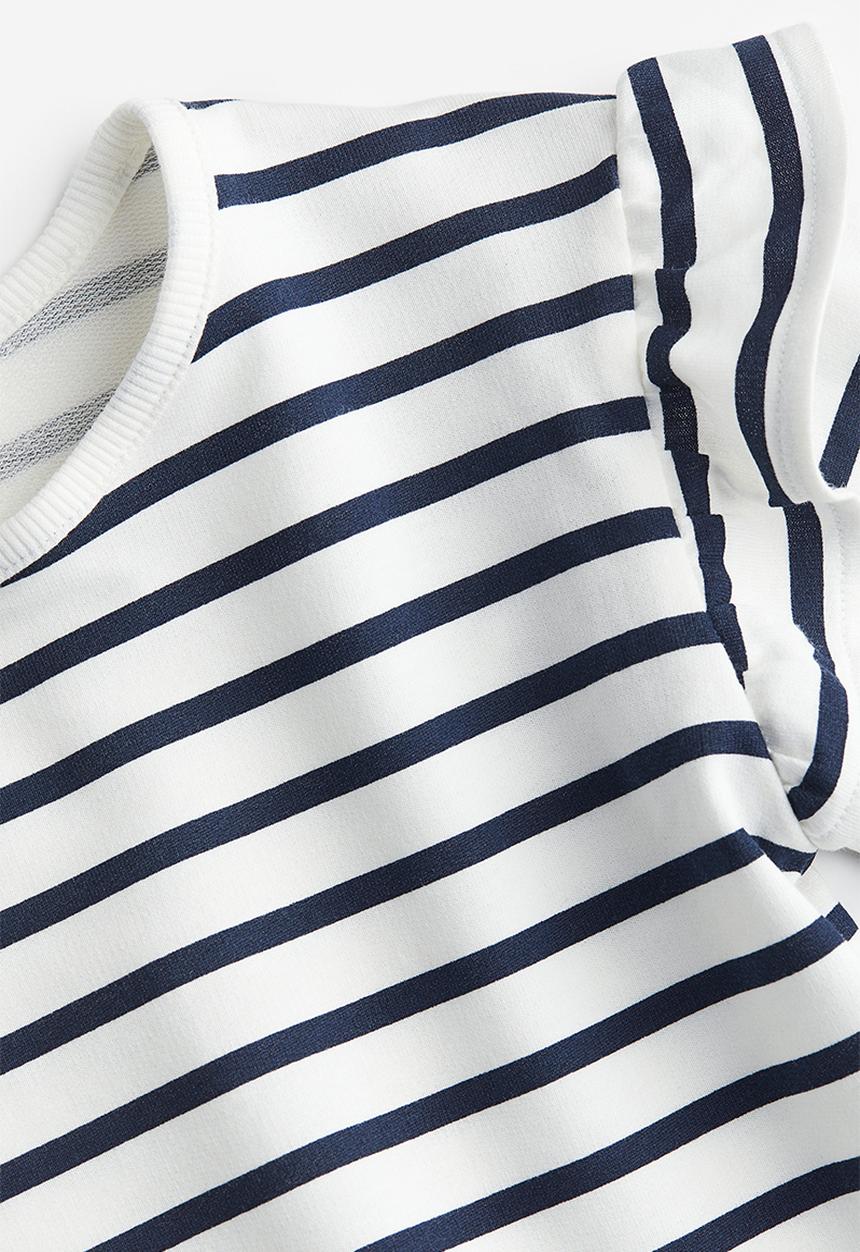 H&M - Flounce-trimmed sweatshirt - white striped