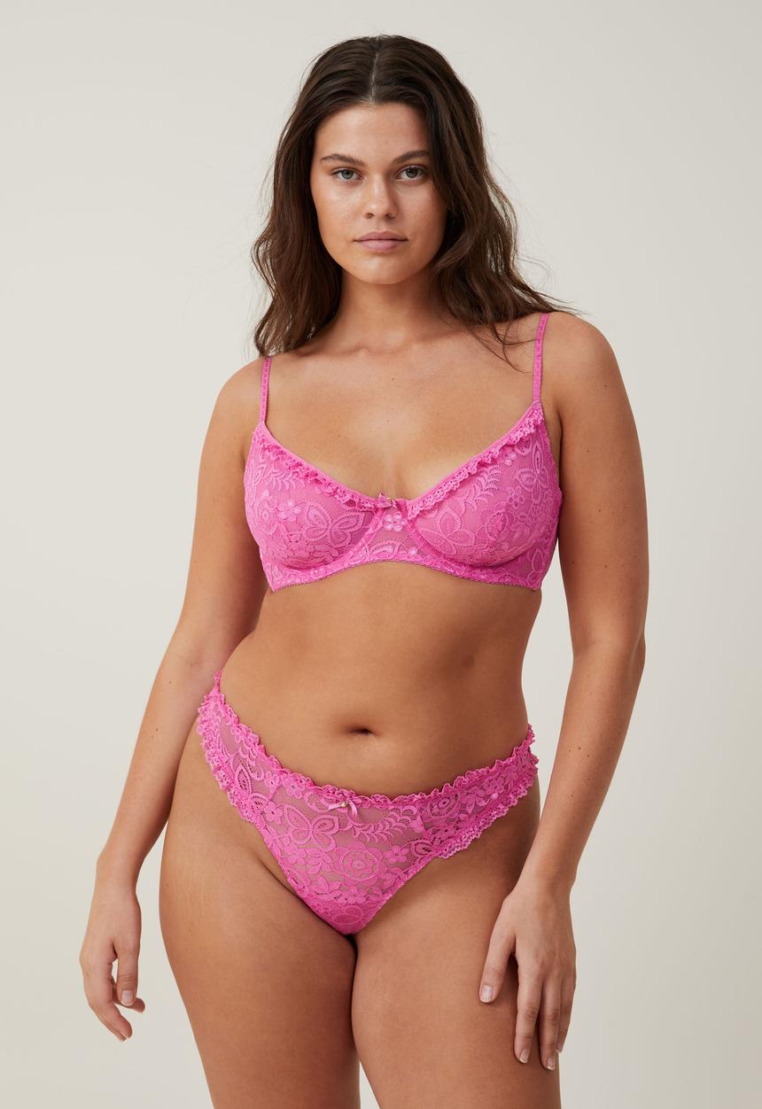 Cotton On - Enchanted Butterfly Lace G String Brief - Cupids Kiss