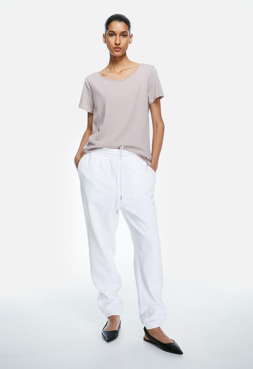 H&M - Cotton T-shirt - light beige