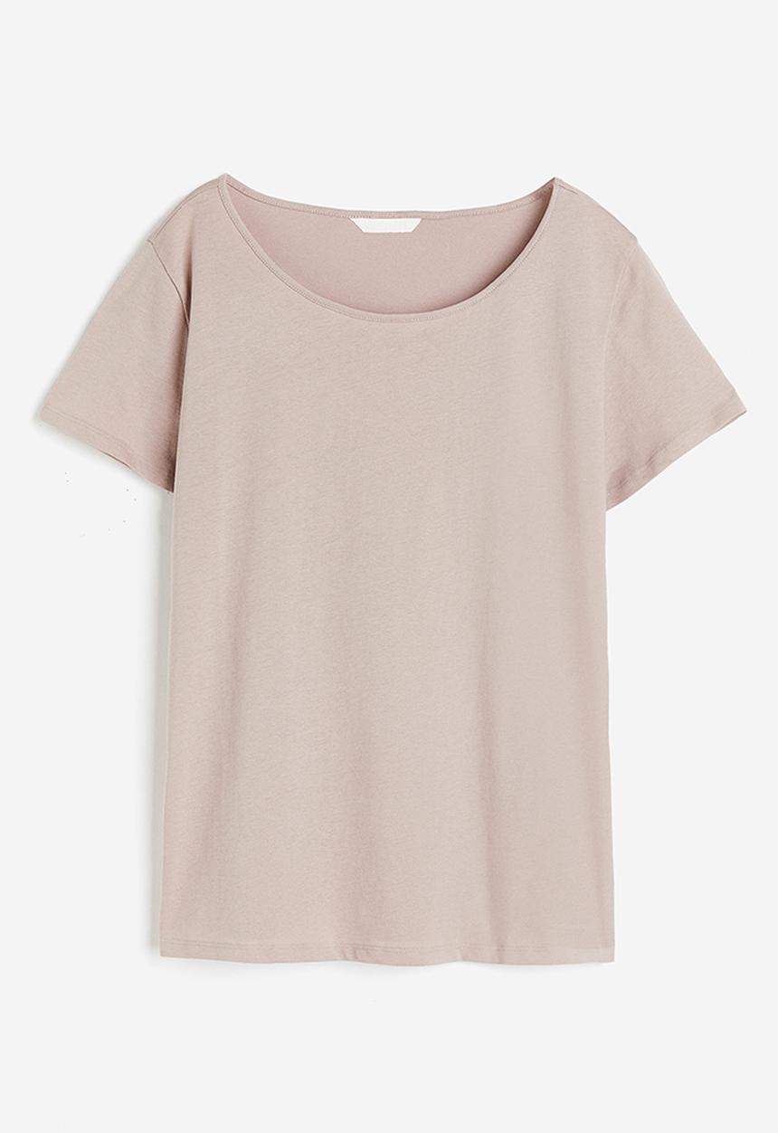 H&M - Cotton T-shirt - light beige