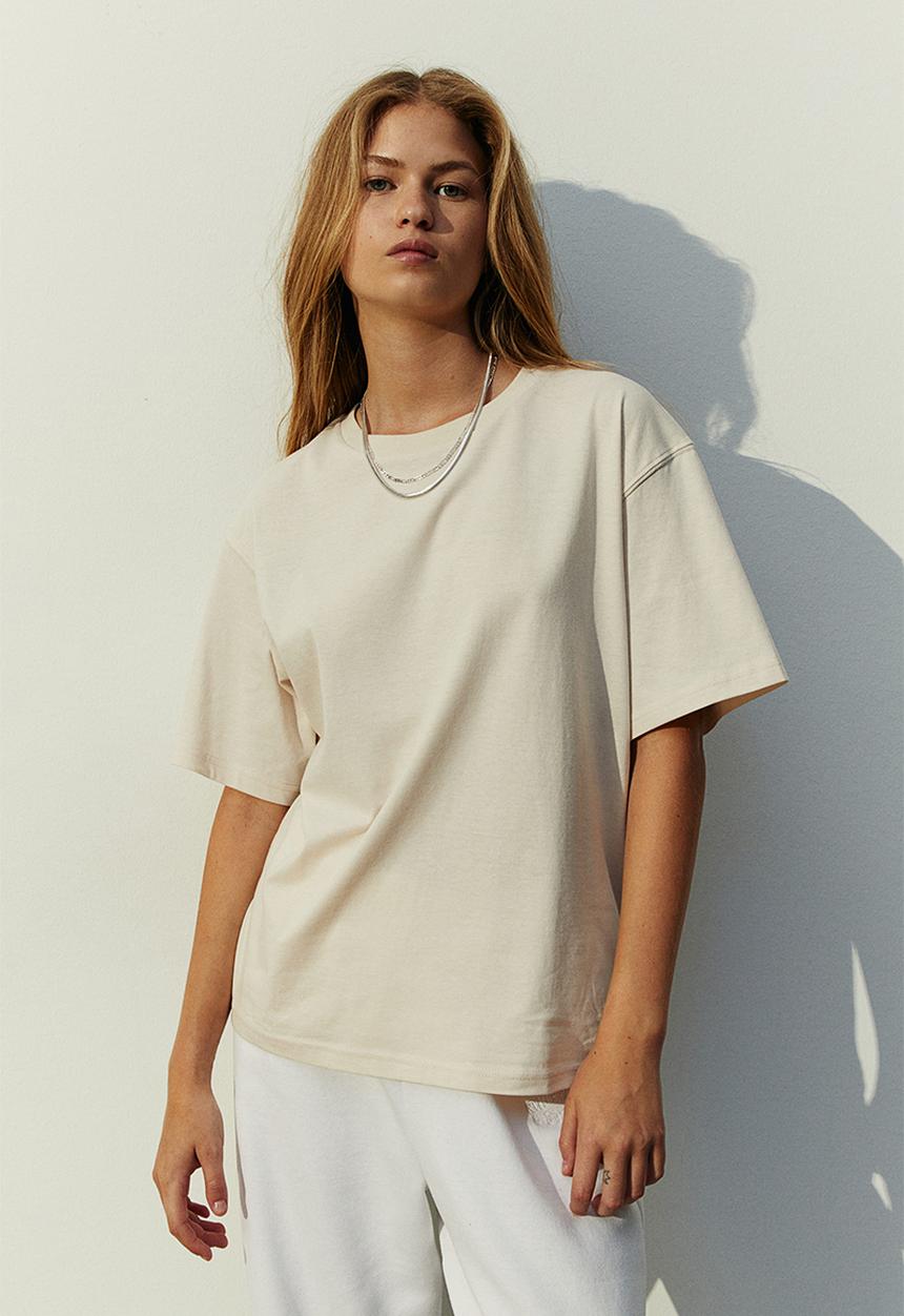 H&M - Boxy t-shirt - light beige