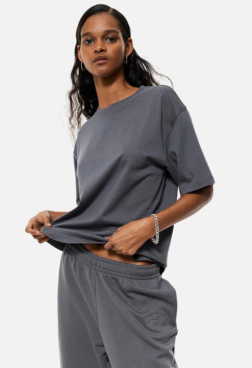 H&M - Boxy t-shirt - dark grey