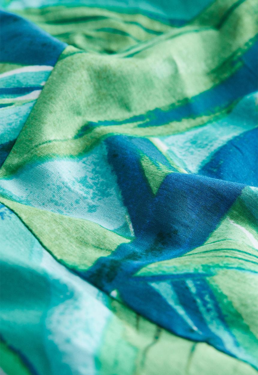 H&M - Cotton halterneck dress - turquoise patterned 