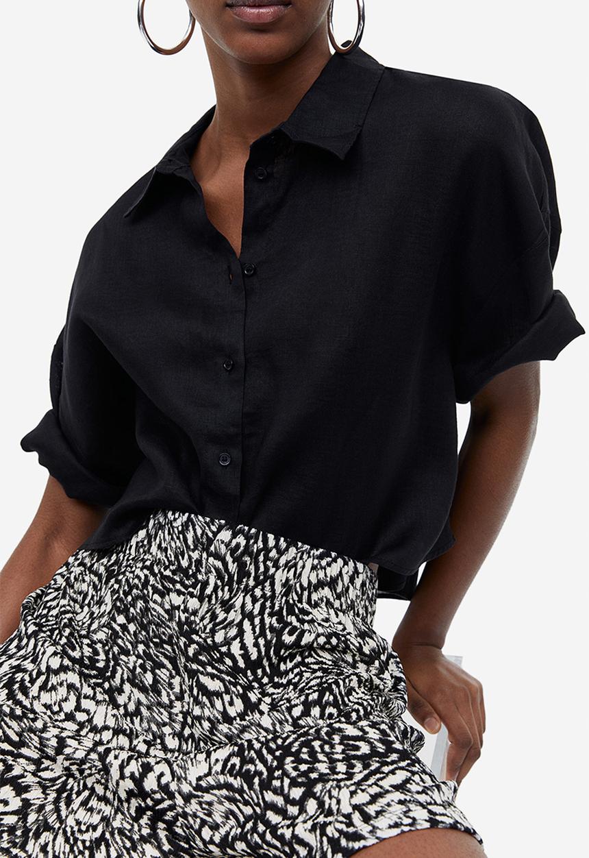 H&M - Crêpe shorts - black patterned