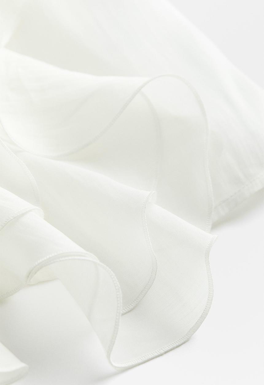 H&M - Lyocell-blend flounced blouse - white