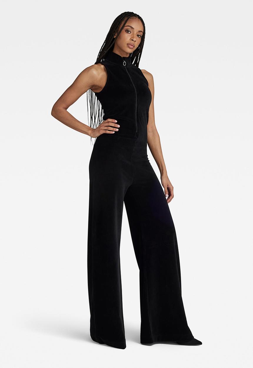 G-STAR - Velvet jumpsuit sleeveless - dk black