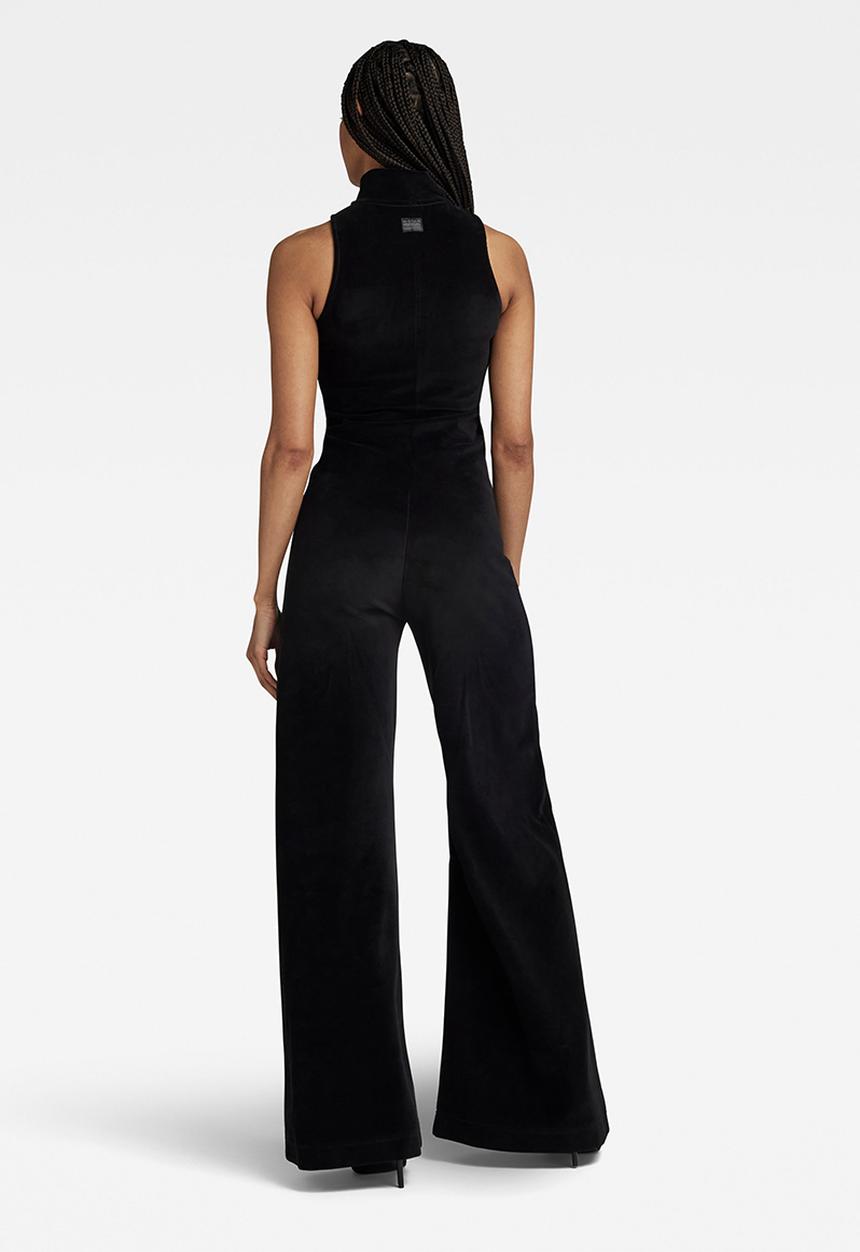 G-STAR - Velvet jumpsuit sleeveless - dk black
