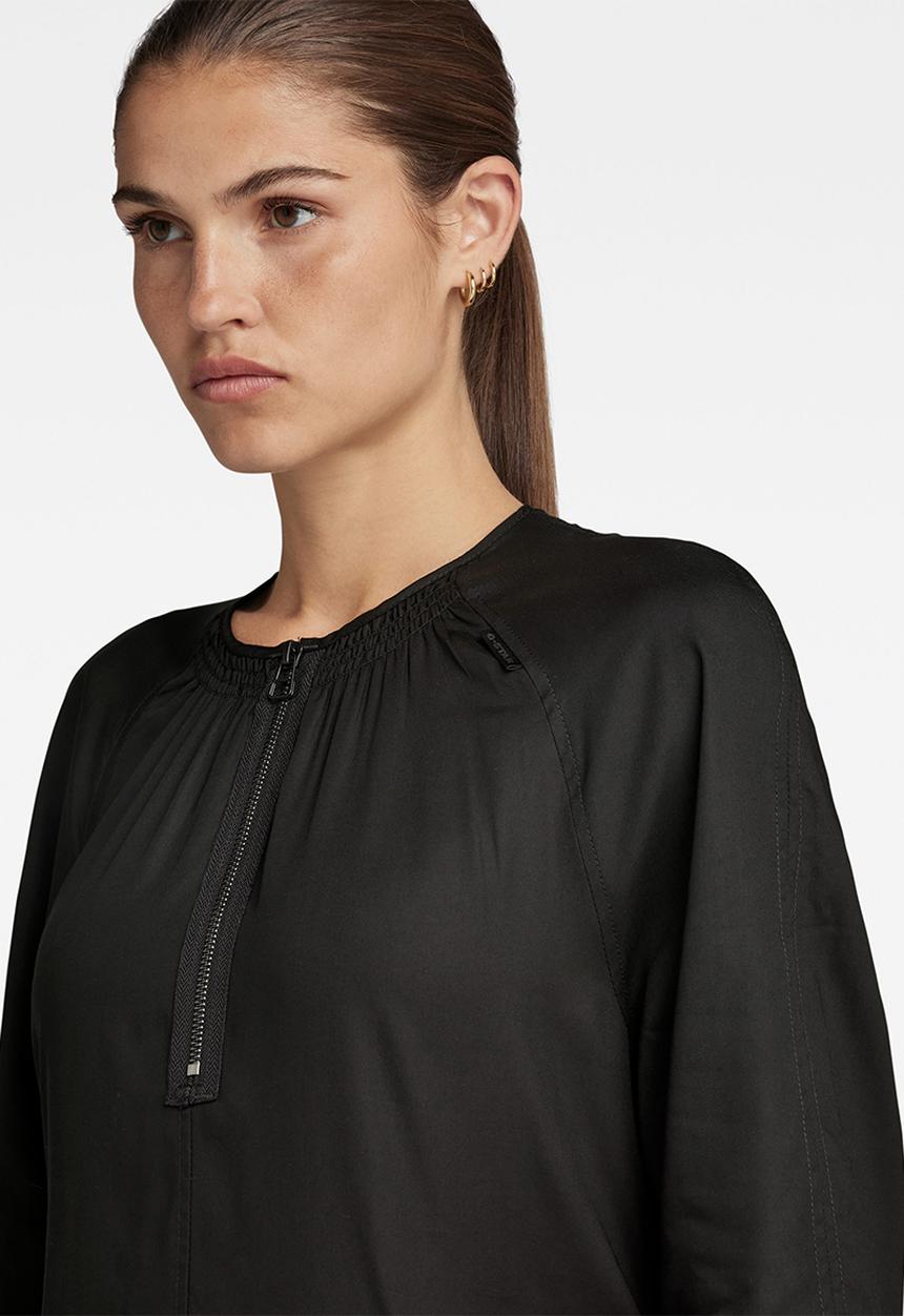 G-STAR - Short flared dress long sleeve wmn - dk black