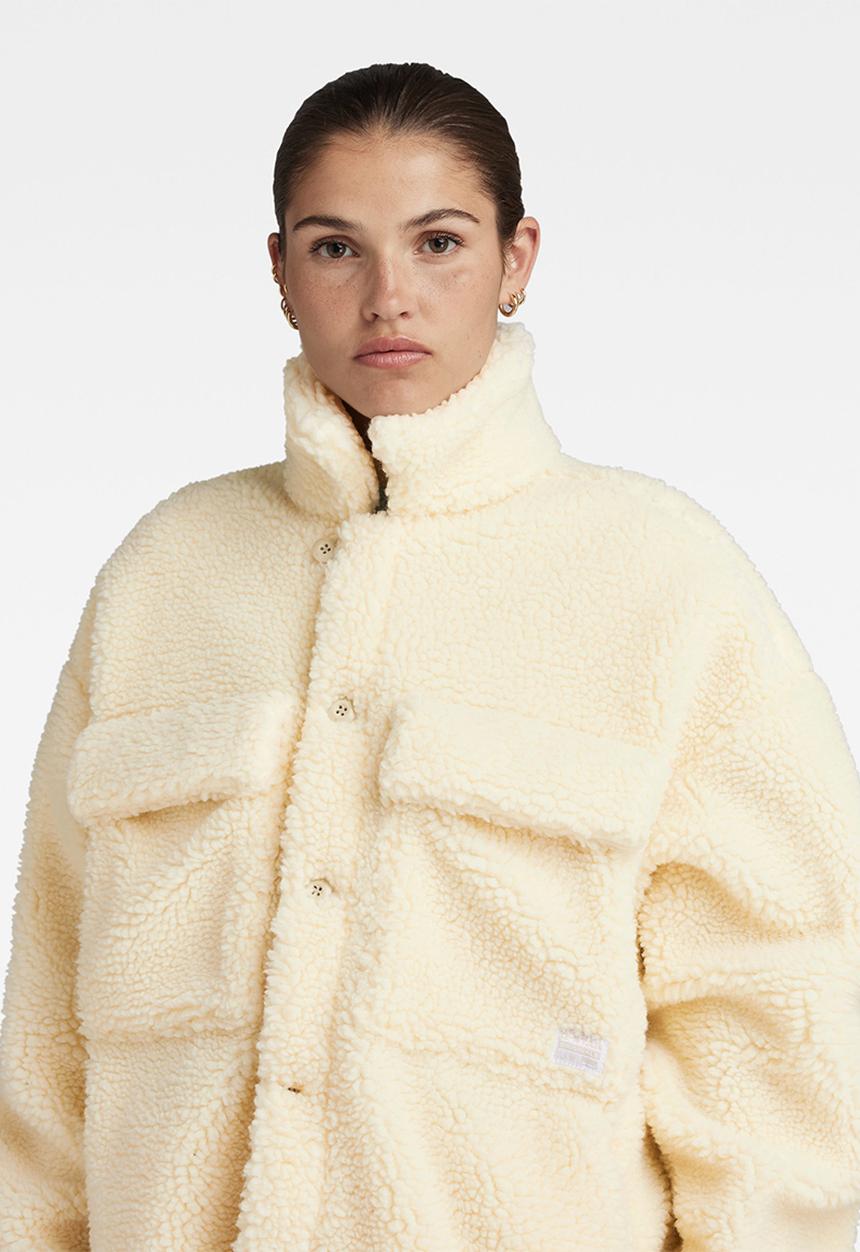 G-STAR - Oversized teddy overshirt wmn - ecru