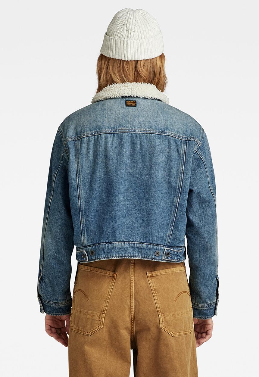 G-STAR - Short sherpa denim jacket wmn - antique faded blue agave