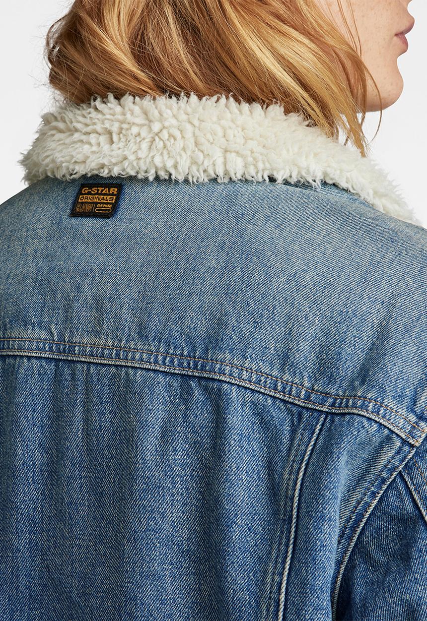 G-STAR - Short sherpa denim jacket wmn - antique faded blue agave