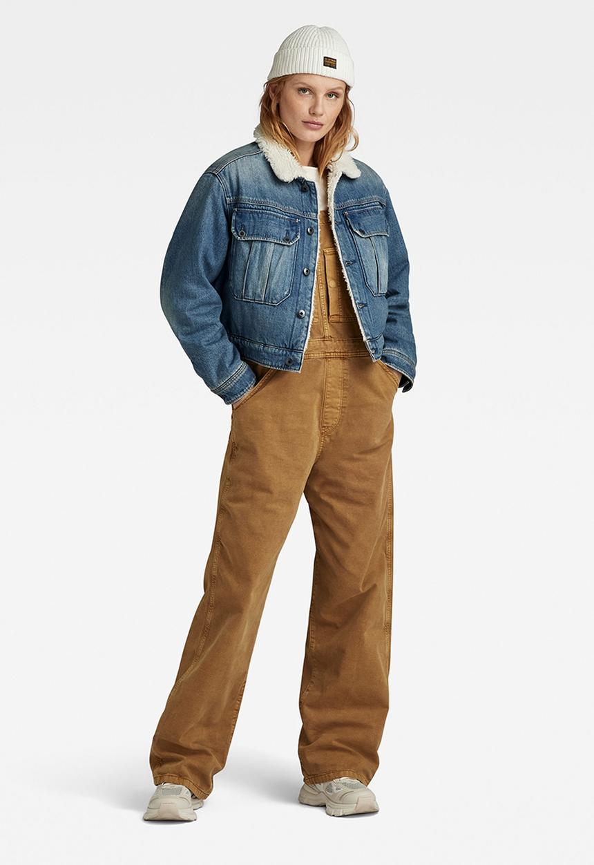 G-STAR - Short sherpa denim jacket wmn - antique faded blue agave
