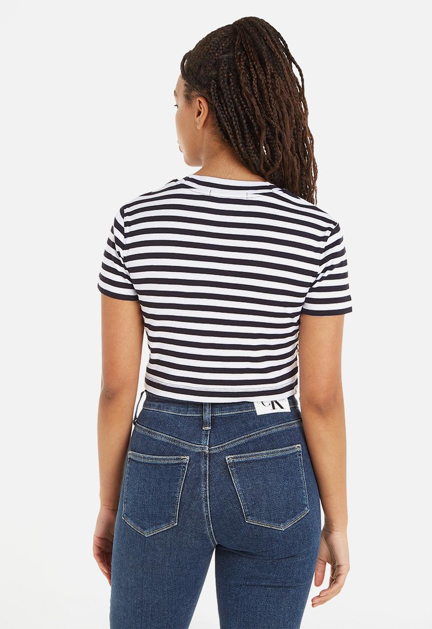 Calvin Klein - Striped baby tee - ck black/bright white