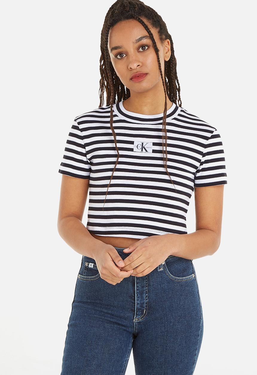 Calvin Klein - Striped baby tee - ck black/bright white