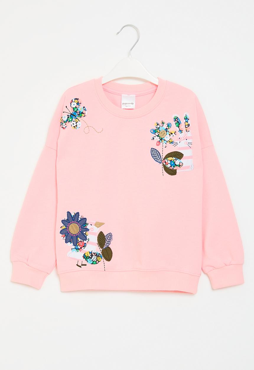 Pop Candy - Floral & butterfly print top - pink