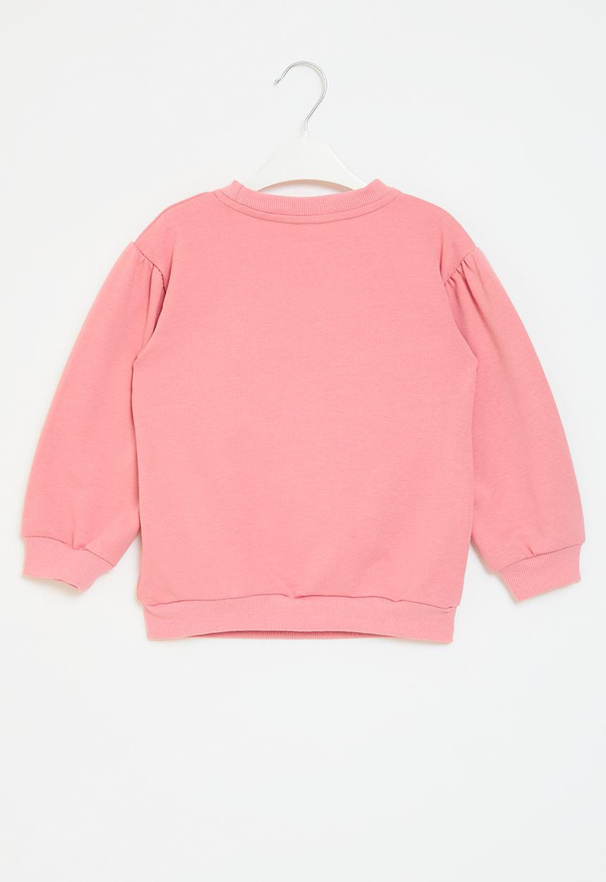 Pop Candy - Heart print sweat top - pink & white