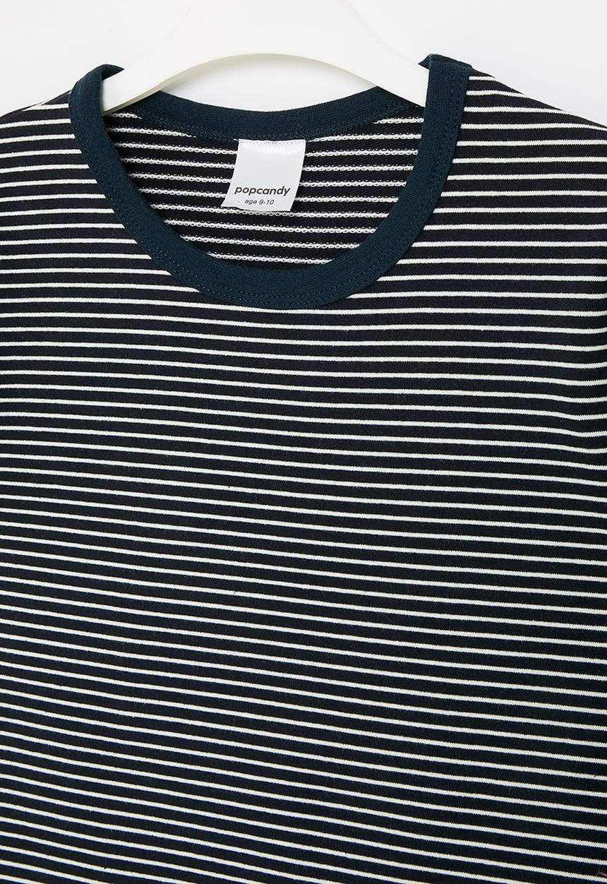 Pop Candy - Striped long sleeve tee - white & navy