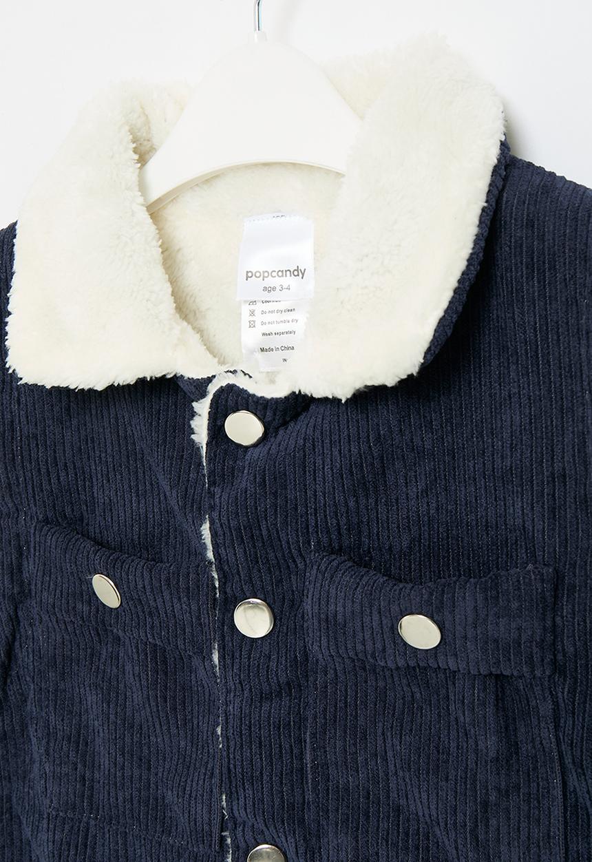 Pop Candy - Cord sherpa gilet - navy