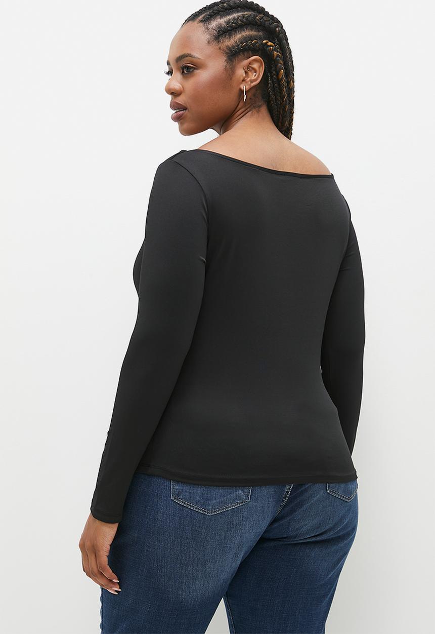 edit - Off the shoulder tee -  black 