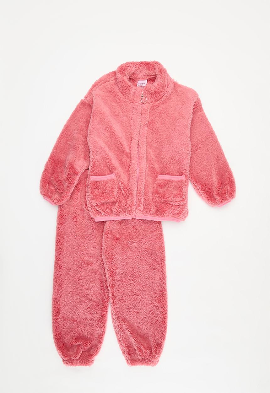 Pop Candy - Teddy fleece lounge wear set - pink