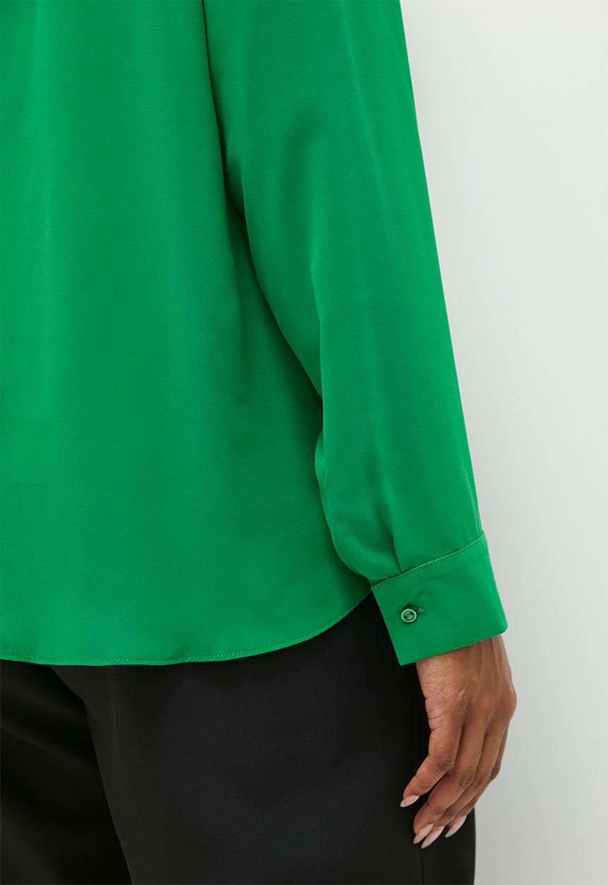 edit - Cowl collar blouse - spring green
