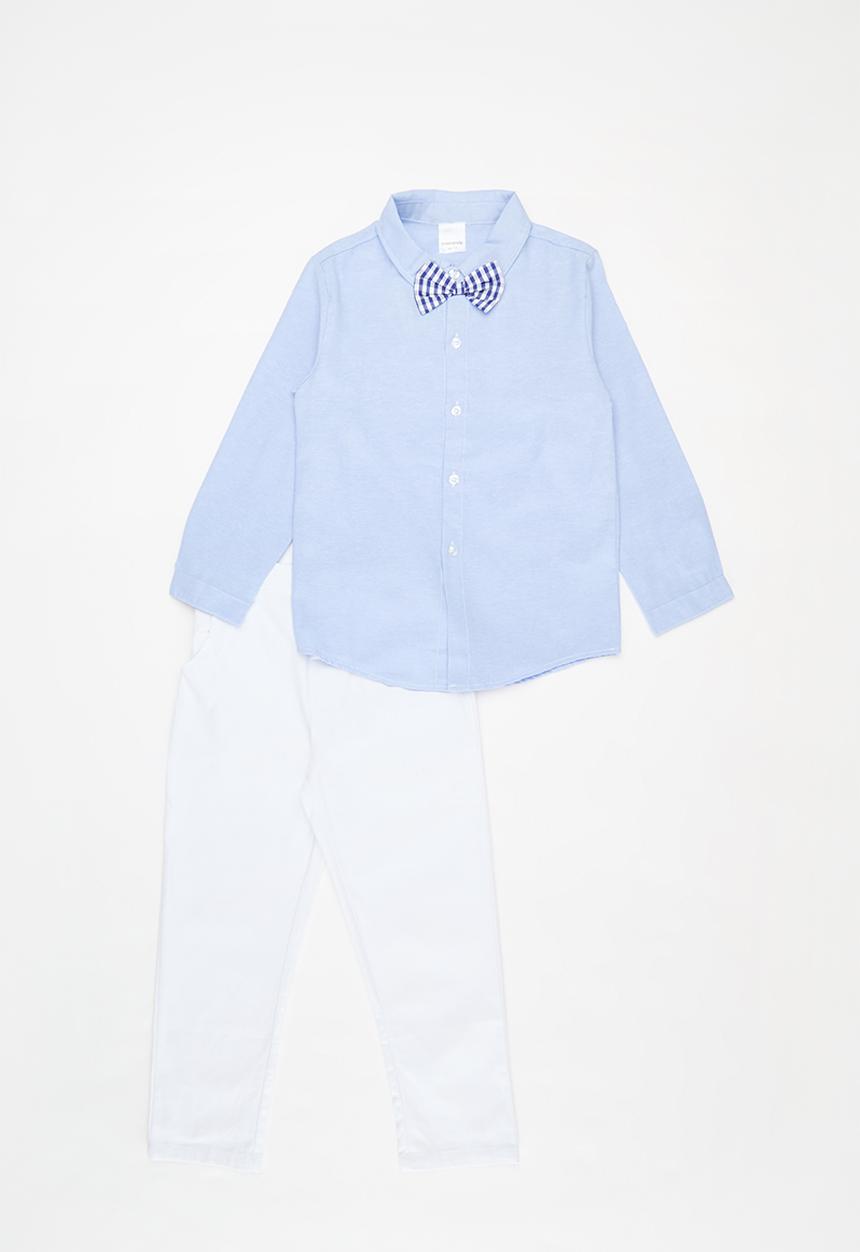 Pop Candy - Shirt and pant set - blue & white
