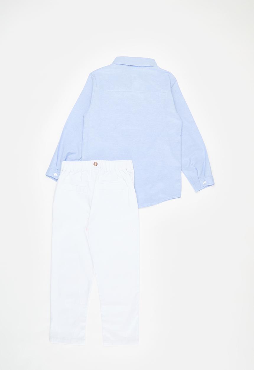 Pop Candy - Shirt and pant set - blue & white