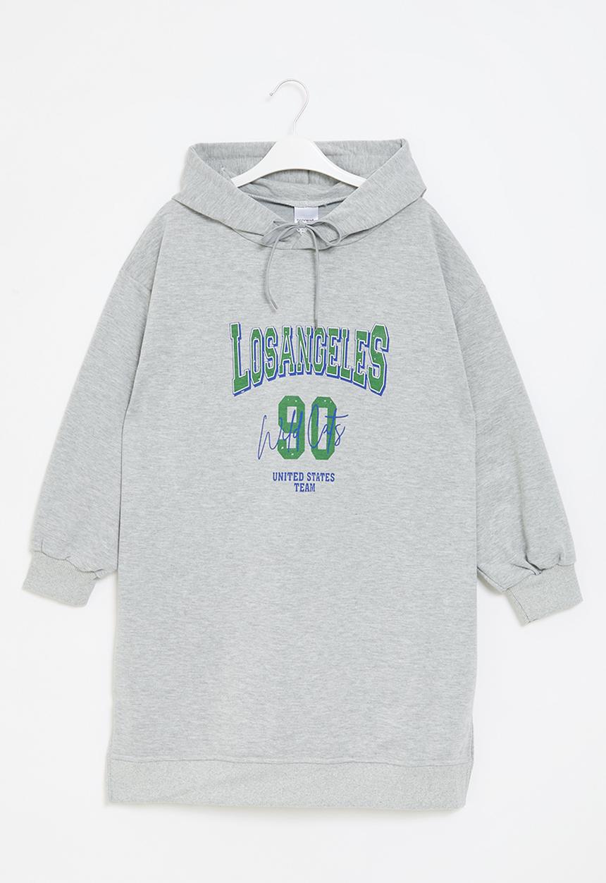 Pop Candy - Hooded sweat dress - grey