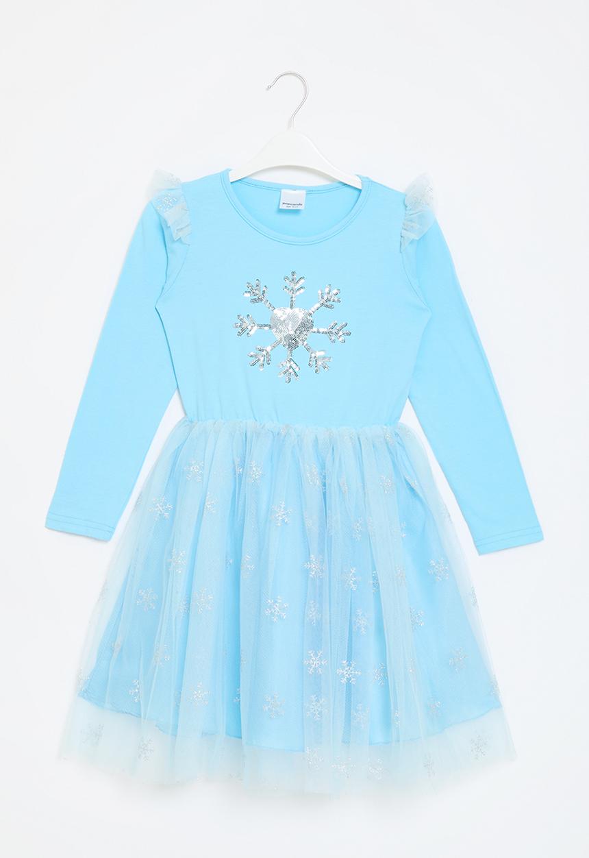 Pop Candy - Frilled sleeve mesh dress - blue