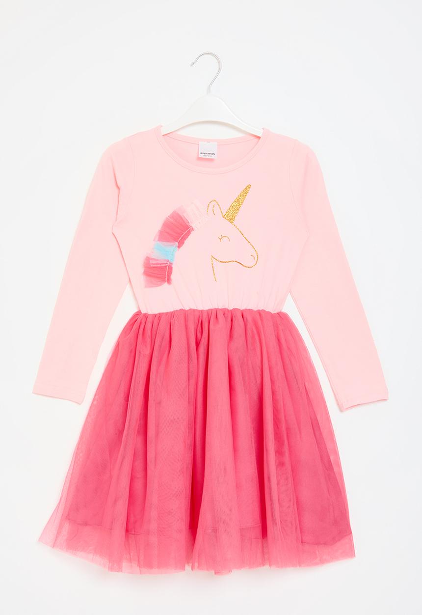 Pop Candy - Unicorn print mesh dress - pink
