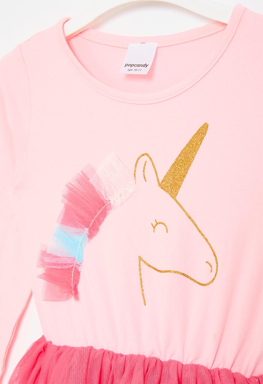 Pop Candy - Unicorn print mesh dress - pink