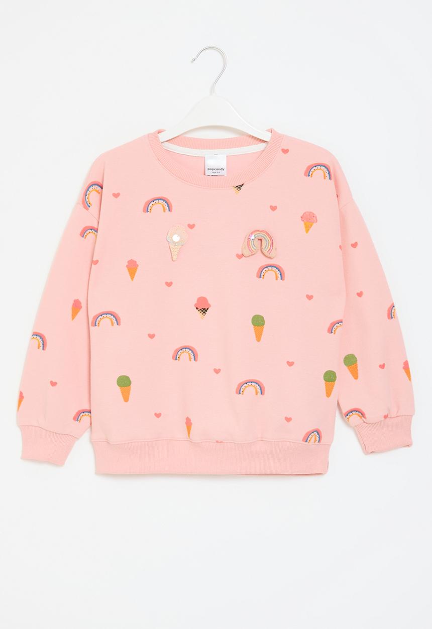Pop Candy - Rainbow print sweat top - pink
