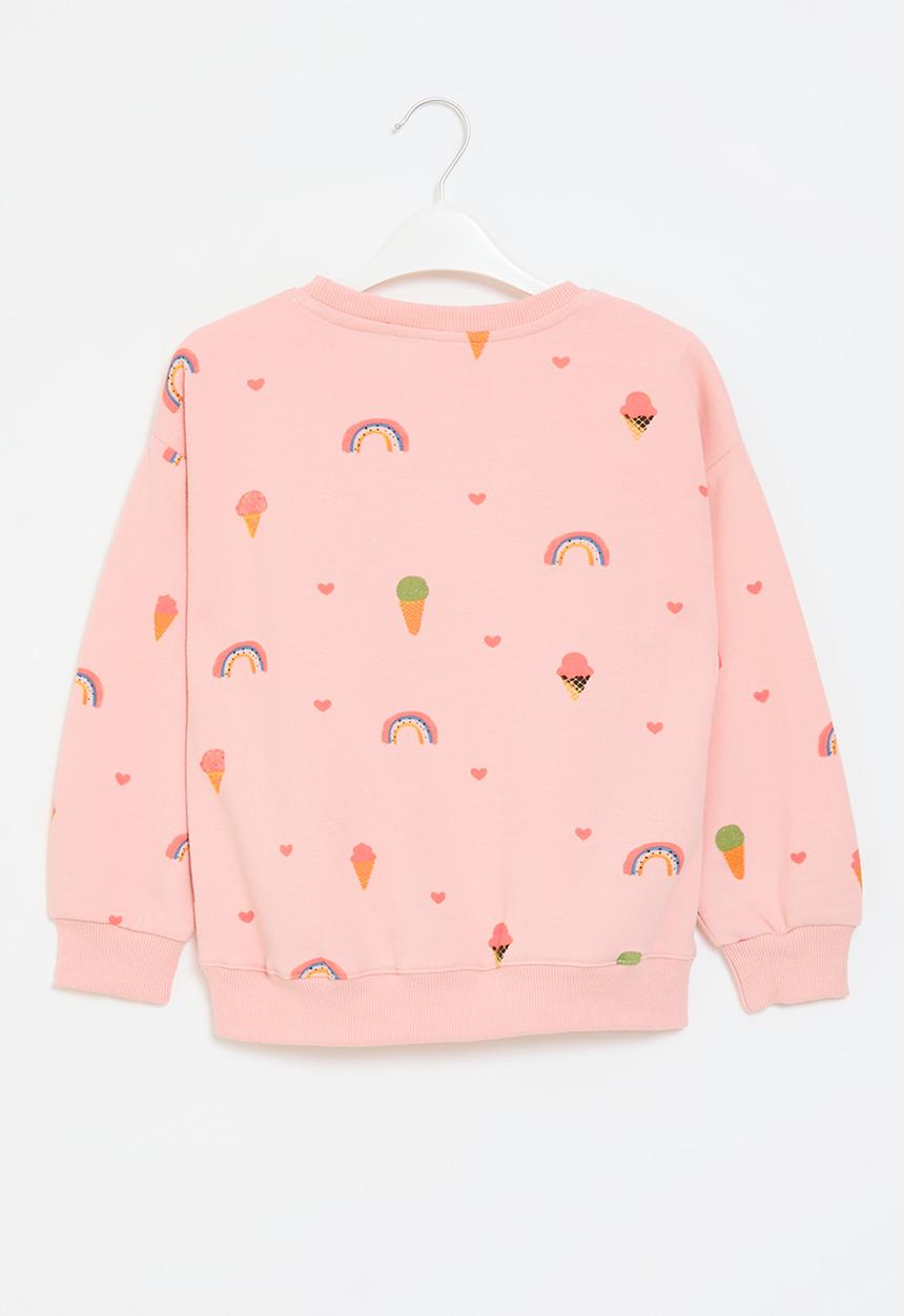 Pop Candy - Rainbow print sweat top - pink