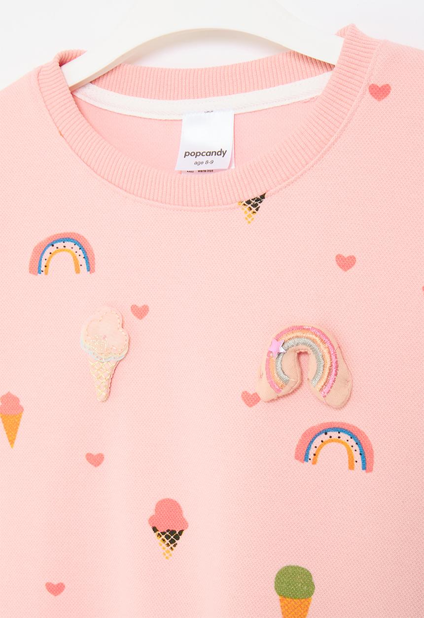Pop Candy - Rainbow print sweat top - pink