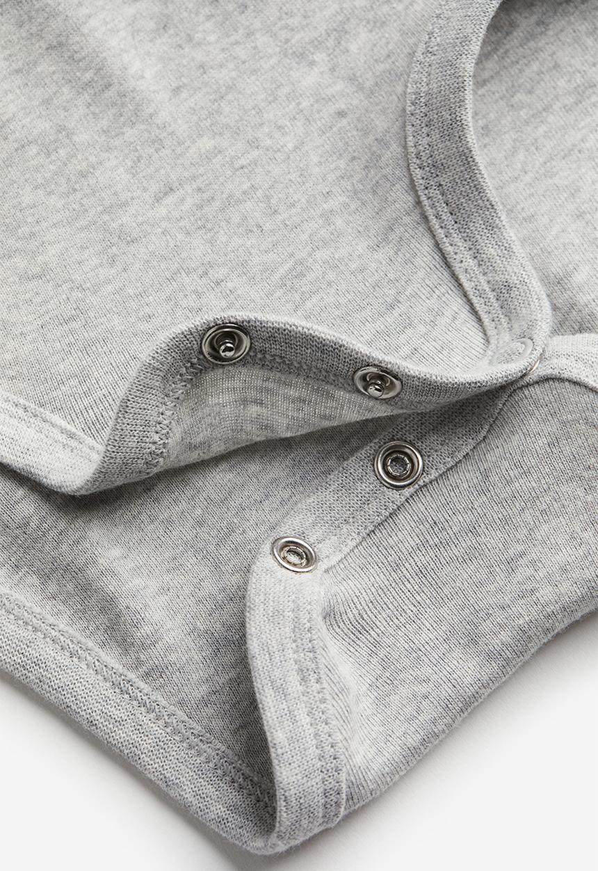 H&M - 2-Pack short-sleeved bodysuits - light grey marl white