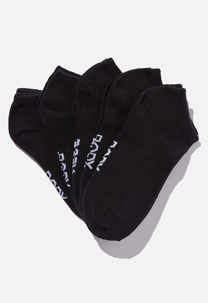 Cotton On - Body 5 Pack Ankle Cut Sock - Black