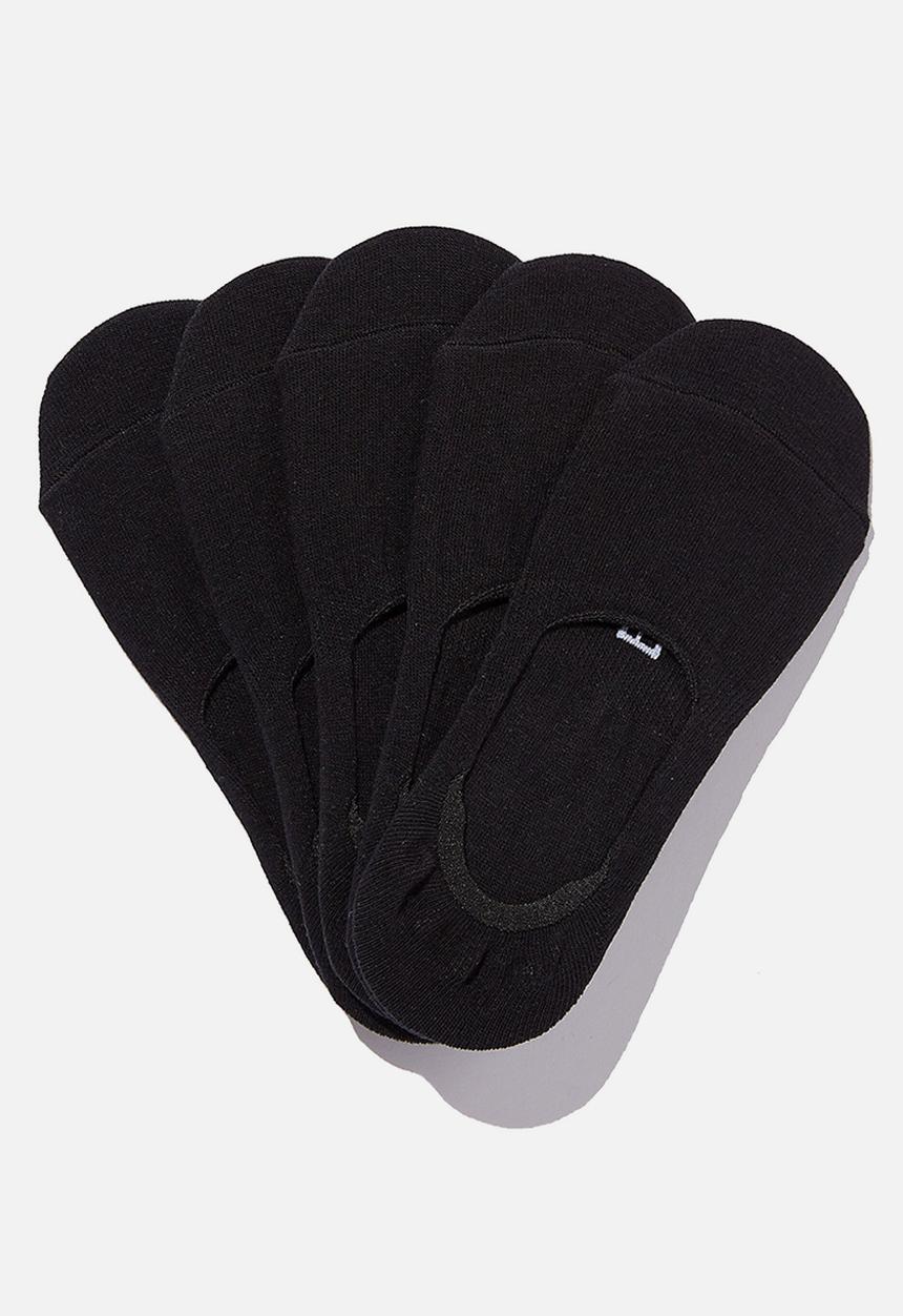 Cotton On - Body 5 Pack Invisible Sock - Black
