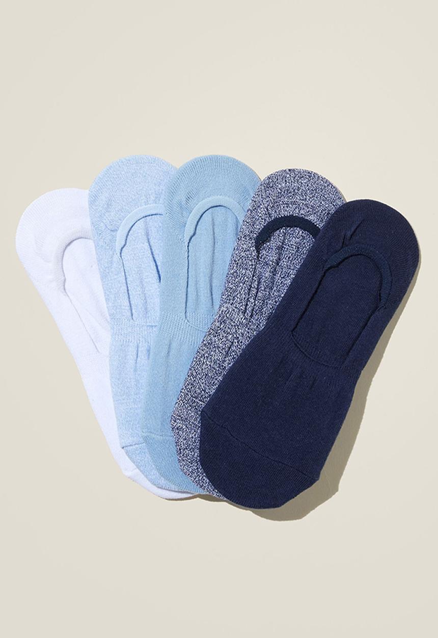 Cotton On - Body 5 Pack Invisible Sock - Blue Ombre