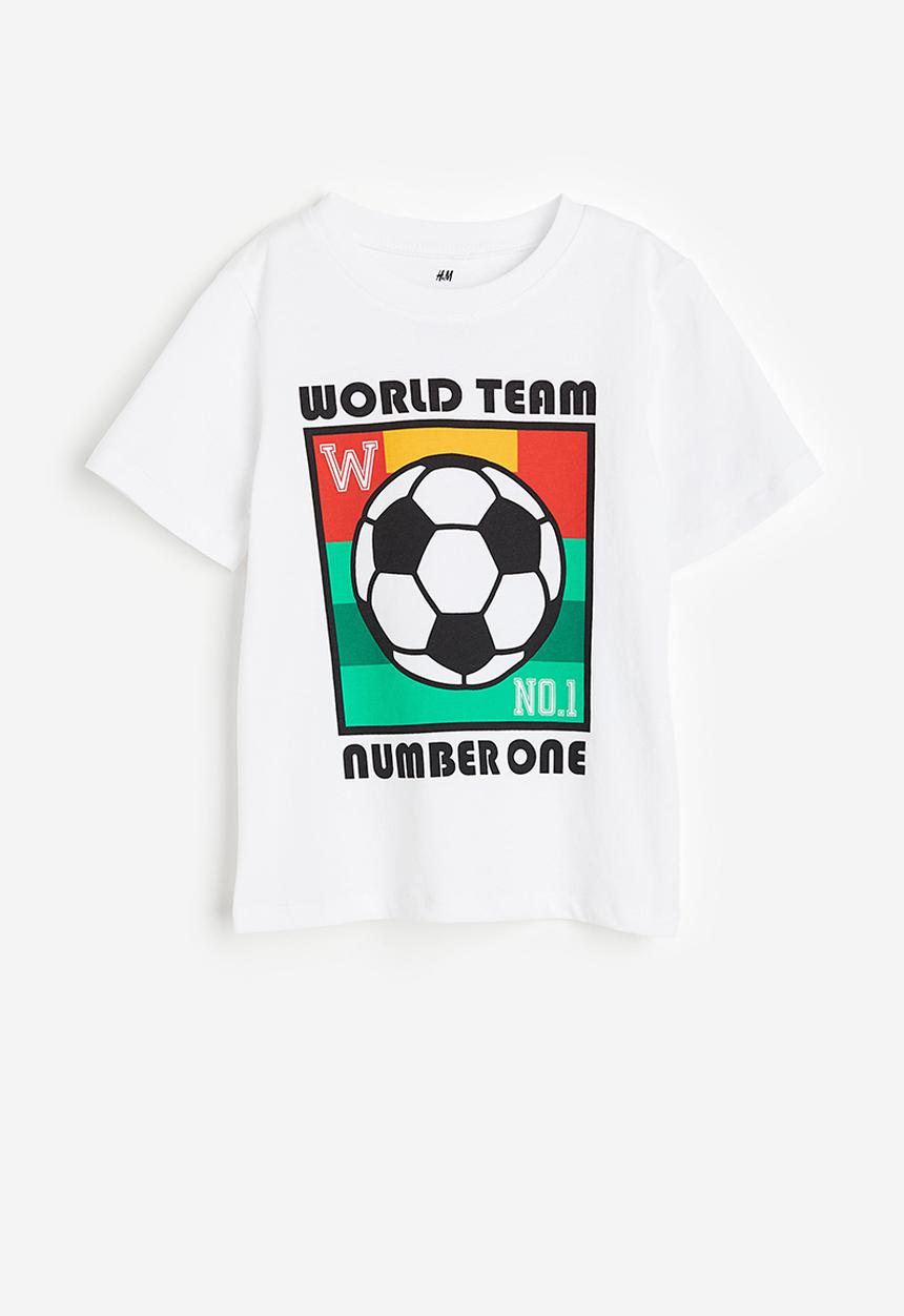 H&M - Cotton T-shirt - white football